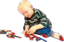 Child playing with lego